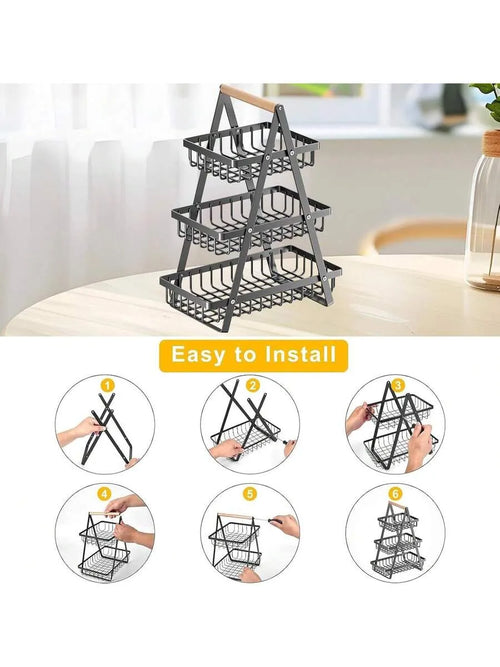 3-Tier Kitchen Storage Rack | Organizador de Cocina de 3 Niveles