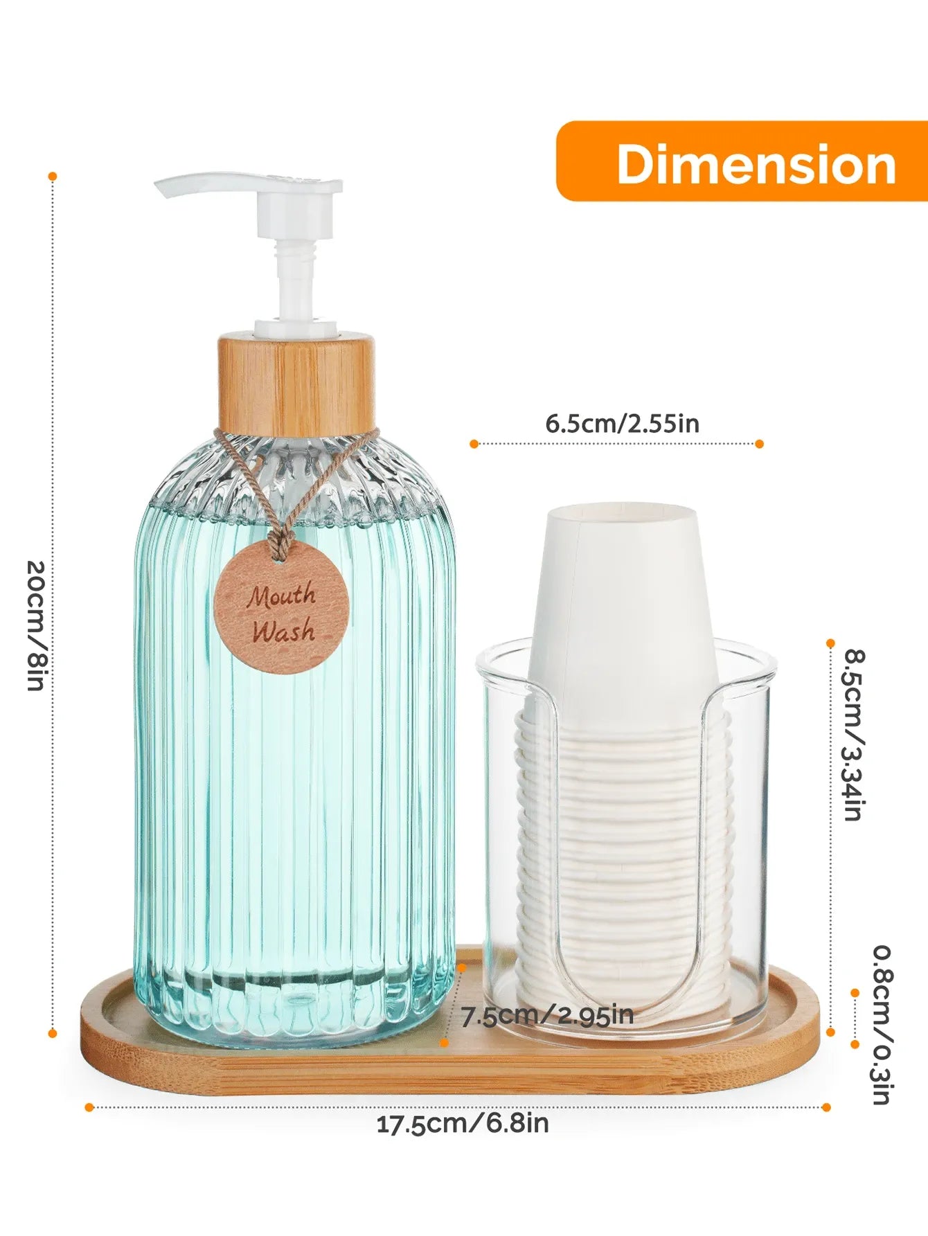 🚚 FREE SHIPPING Dispensador de Enjuague Bucal con Vasos / Mouthwash Dispenser with Cups