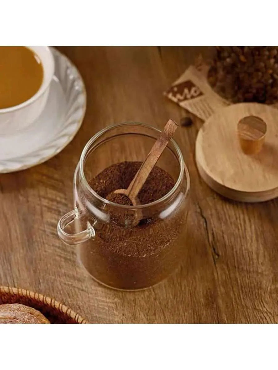 Glass Storage Jar with Wooden Lid & Spoon | Tarro de Vidrio con Tapa de Madera y Cuchara
