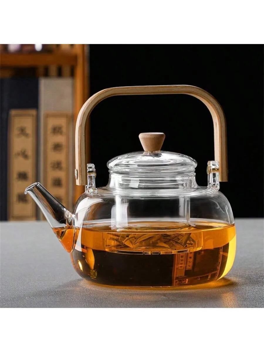 Glass Teapot with Bamboo Handle | Tetera de Vidrio con Asa de Bambú