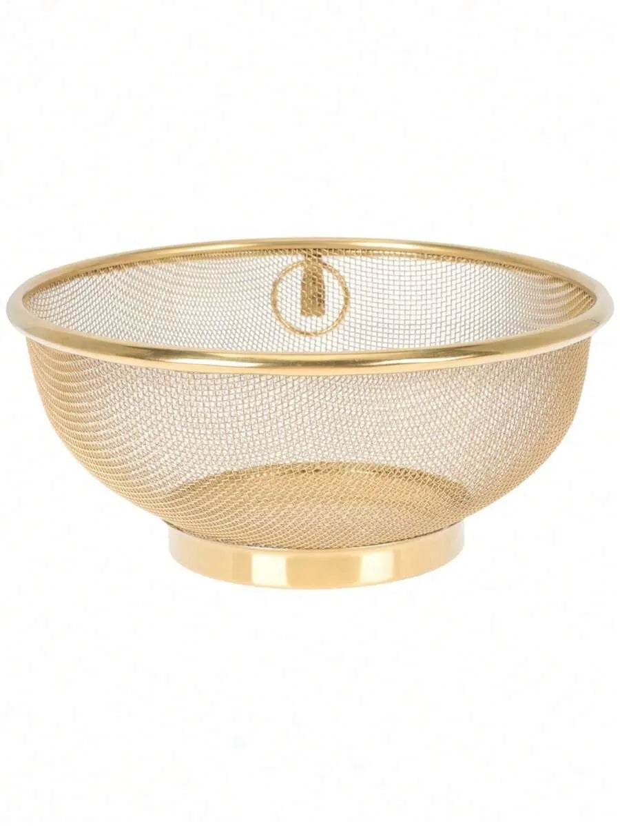 🚚 FREE SHIPPING Gold Stainless Steel Strainer Basket/Escurridor dorado de acero inoxidable